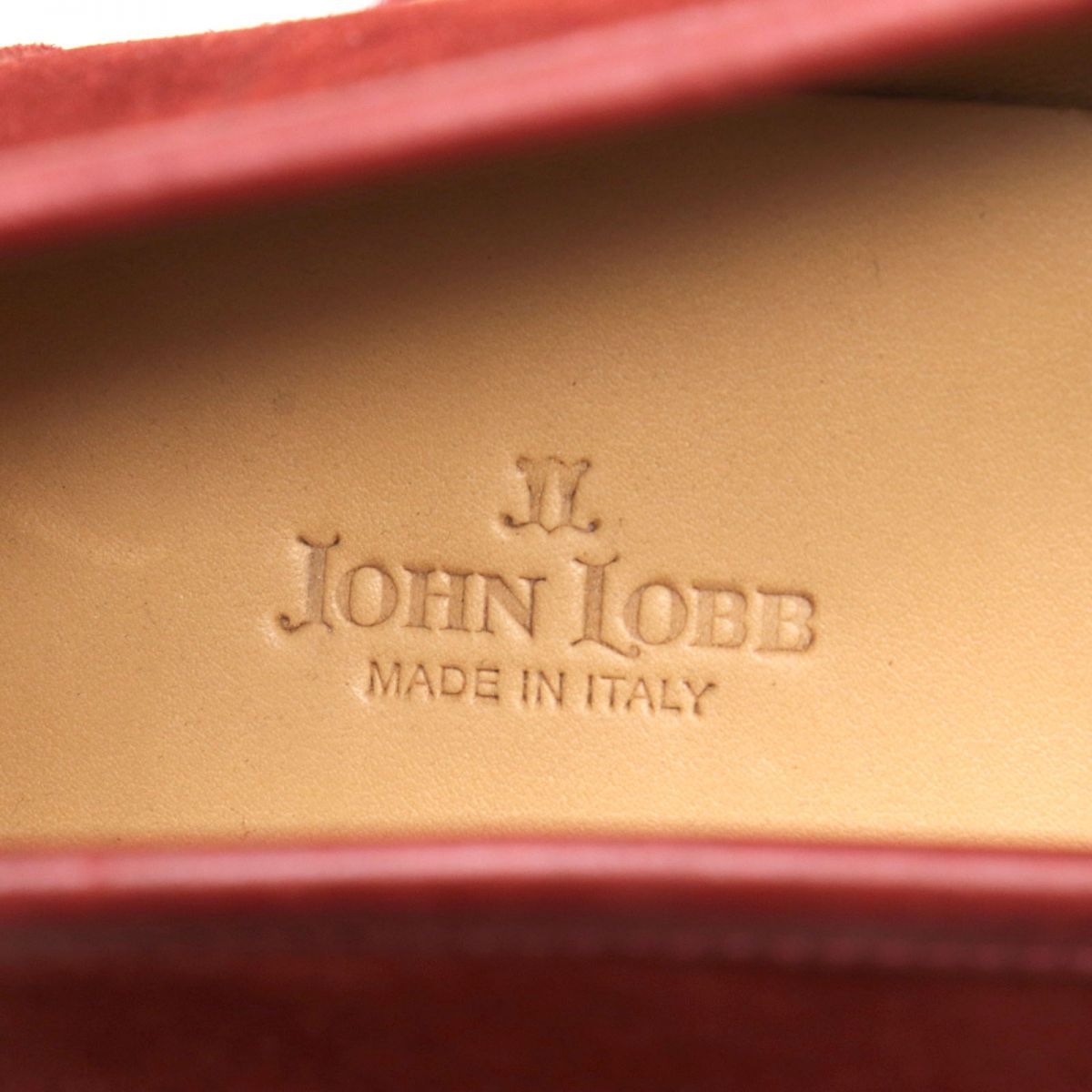 未使用品◆JOHN LOBB ジョンロブ 7810ラスト シグネチャー シルバー金具 スウェードレザー ビットローファー/シューズ 7 1/2  レッド系 伊製