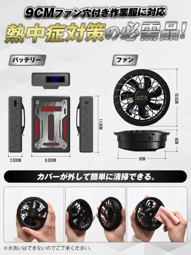 新品未使用☆空調服ファン&バッテリーセット 新品未使用】50V 24000mAh