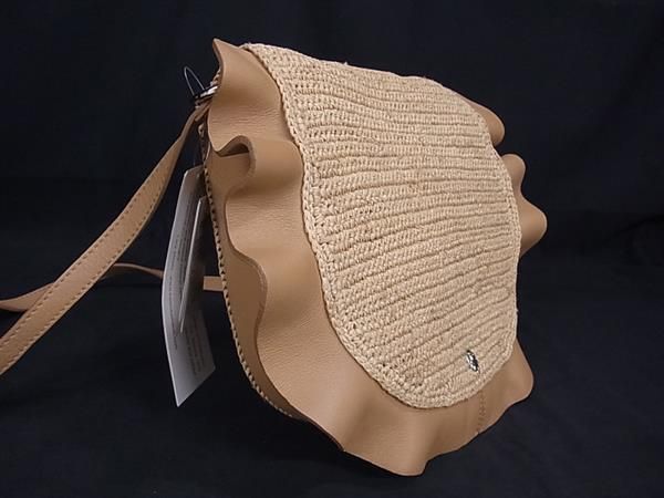 □極美品□ HELEN KAMINSKI ヘレンカミンスキー ラフィア×レザー