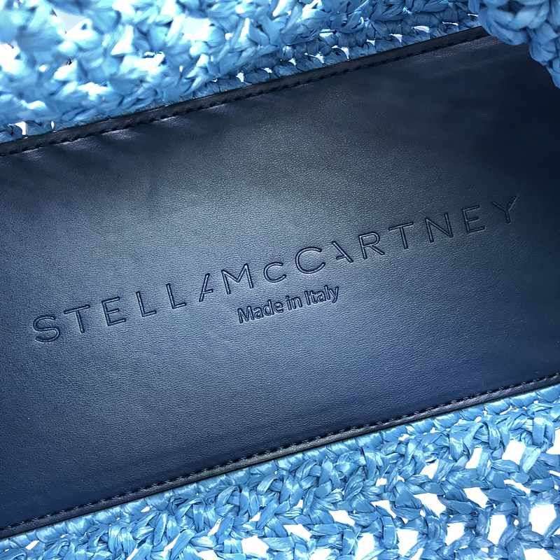 【美品】  STELLA McCARTNEY / ステラマッカートニー | 2way ショルダー付き レザーハンドル  ロゴ カゴ ハンドバッグ | ブルー/ネイビー | レディース 美品】 STELLA McCARTNEY / ステラマッカートニー | 2way ショルダー