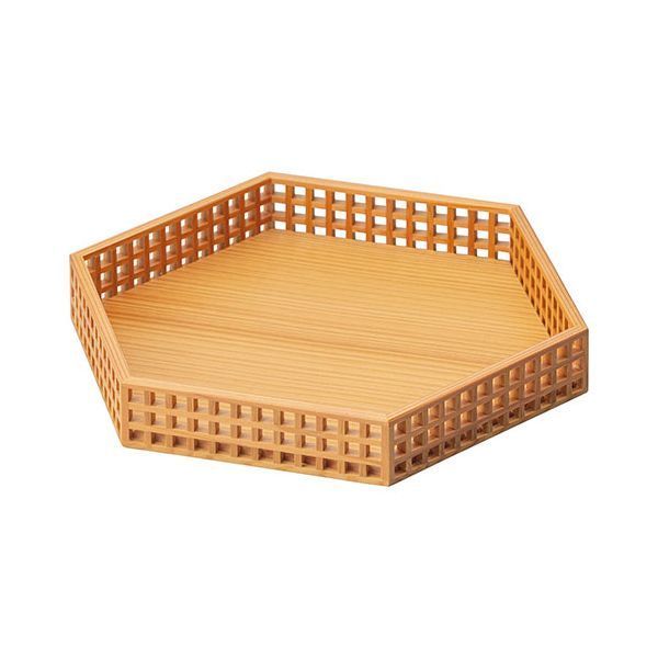 ヤマコー 用美 業務用 細目格子 六角膳 yamaco32443