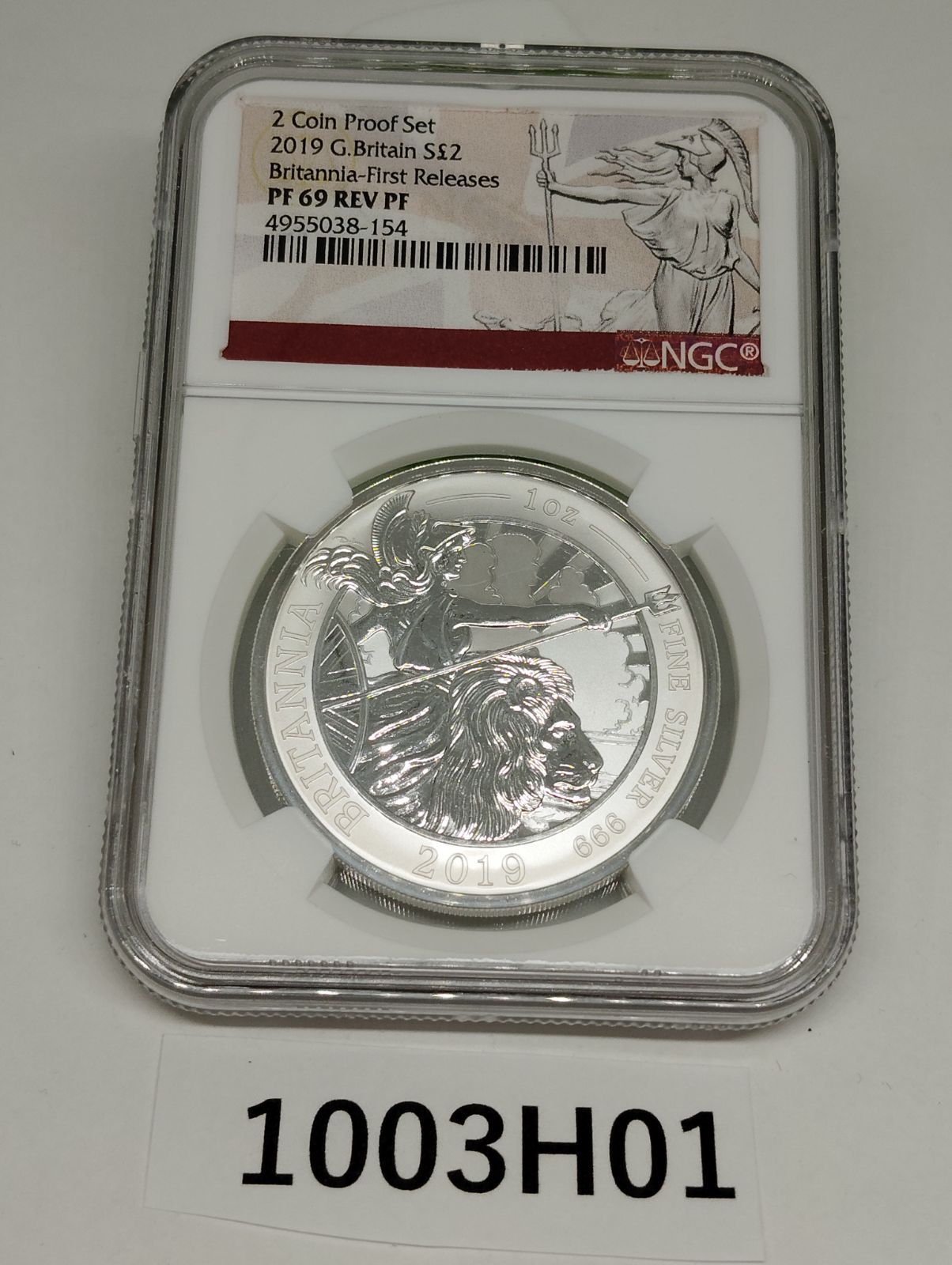 1003H01 2019 ブリタニア PF69REV PF ２ポンド
