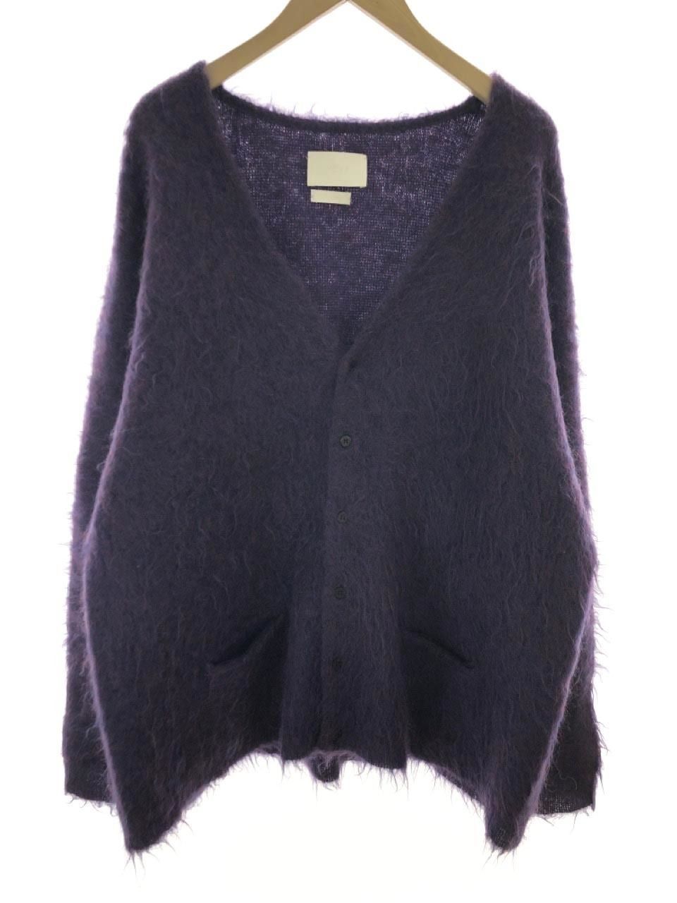 YOKE / LOOSED MOHAIR CARDIGAN blue gray-