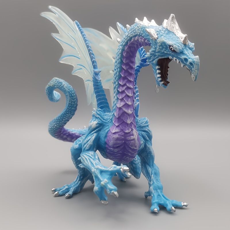 ドラゴン 化け物 ミニチュア 樹脂製 14cm 龍 ブルー 青 フィギュア