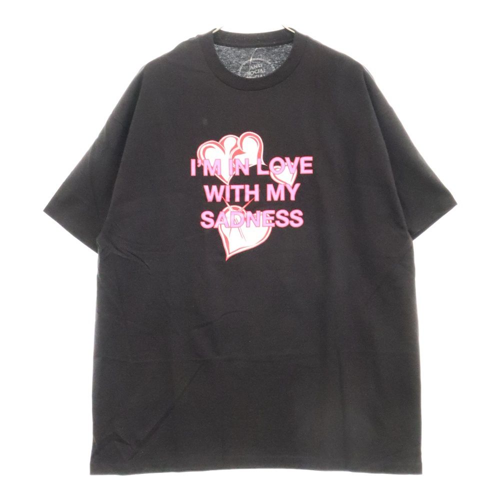 ANTI SOCIAL SOCIAL CLUB (アンチソーシャルソーシャルクラブ) I'M IN LOVE WITH MY SADNESS プリント クルーネック 半袖Tシャツ カットソー ブラック