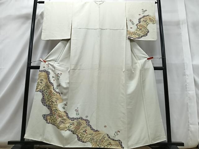 平和屋着物●結城紬　色無地　鼠色　正絹　逸品　AABA4614ck 平和屋着物○結城紬 色無地 鼠色 正絹 逸品 AABA4614ck 銀座【着物2967