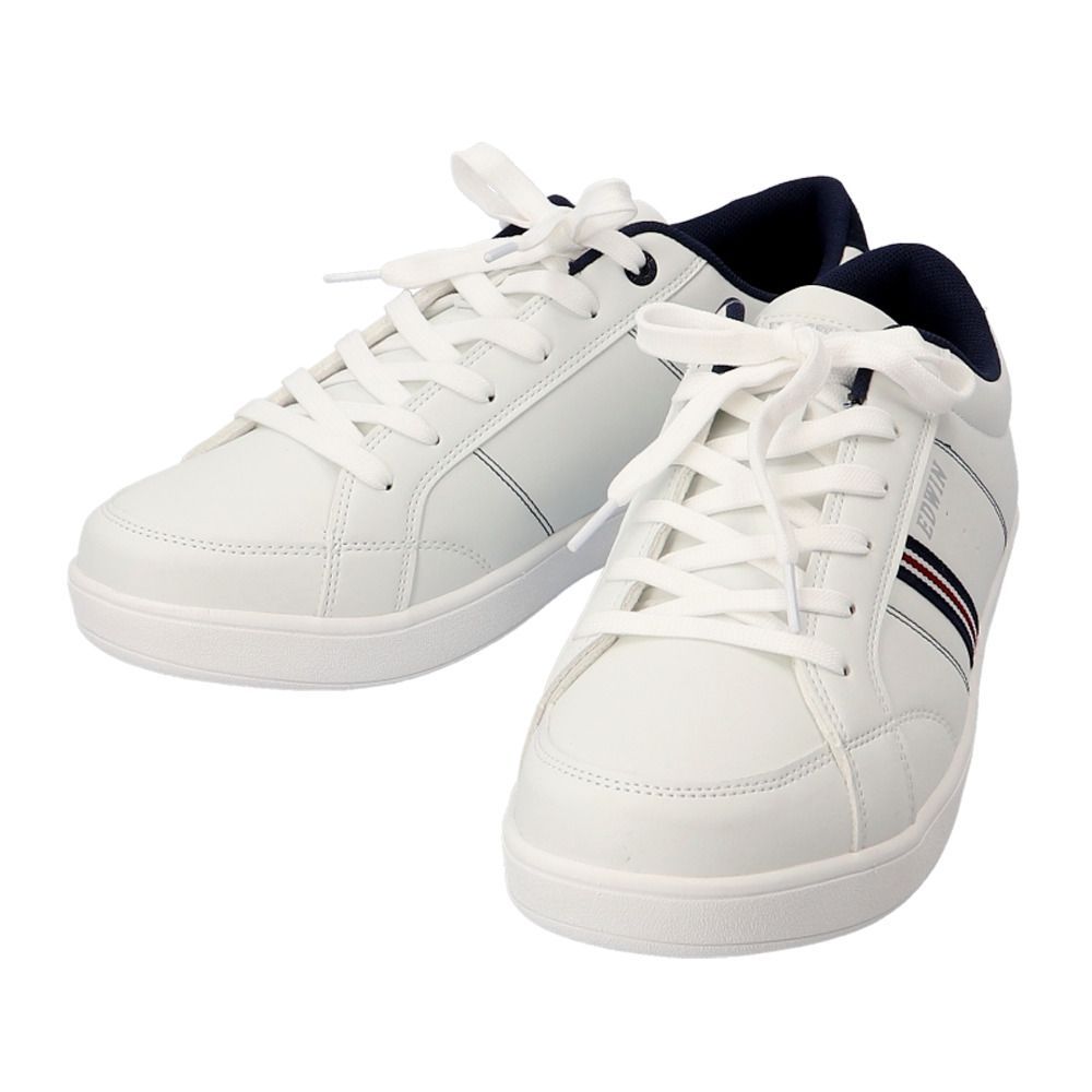 WHITE  26cm  EDWIN メンズ サイドライン ローカットスニーカー 7013 EDWIN メンズ スニーカー 7013 エドウィン 靴 くつ 軽量 軽い おしゃれ シンプル 通学 通勤 運動靴 ローカット サイドライン