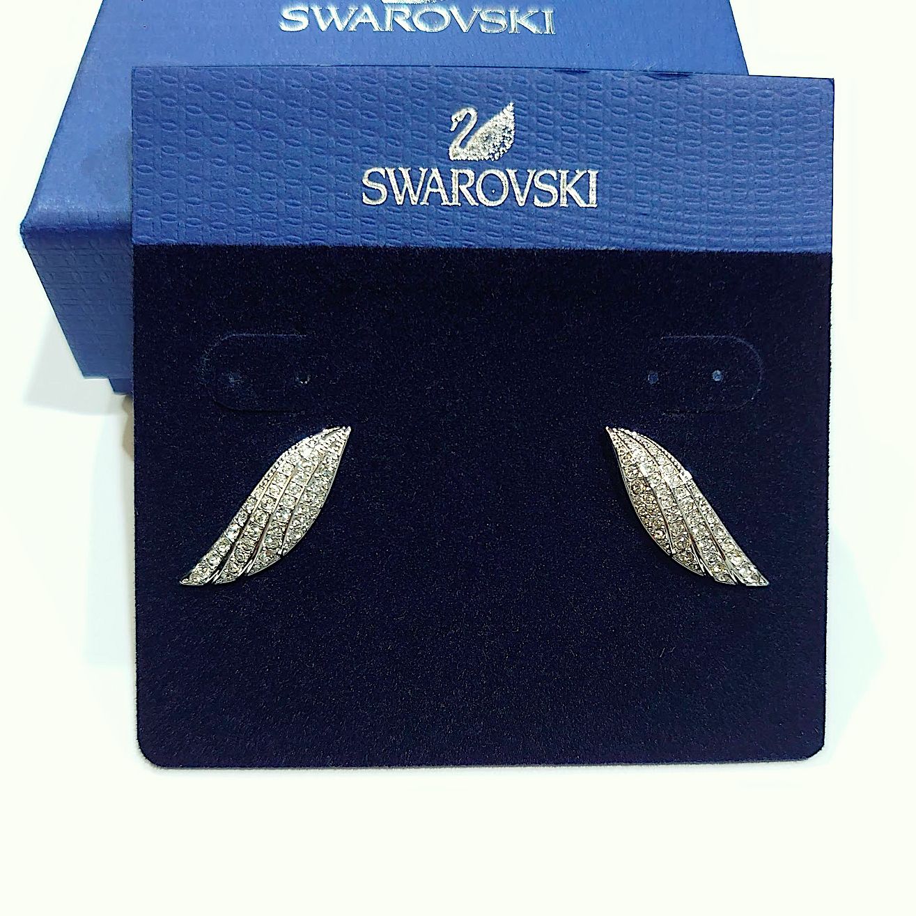 SWAROVSKI スワロフスキー ピアス シルバー クリア クリスタル 羽モチーフ 羽 フェザー スワロ アクセサリー 美品 - メルカリ