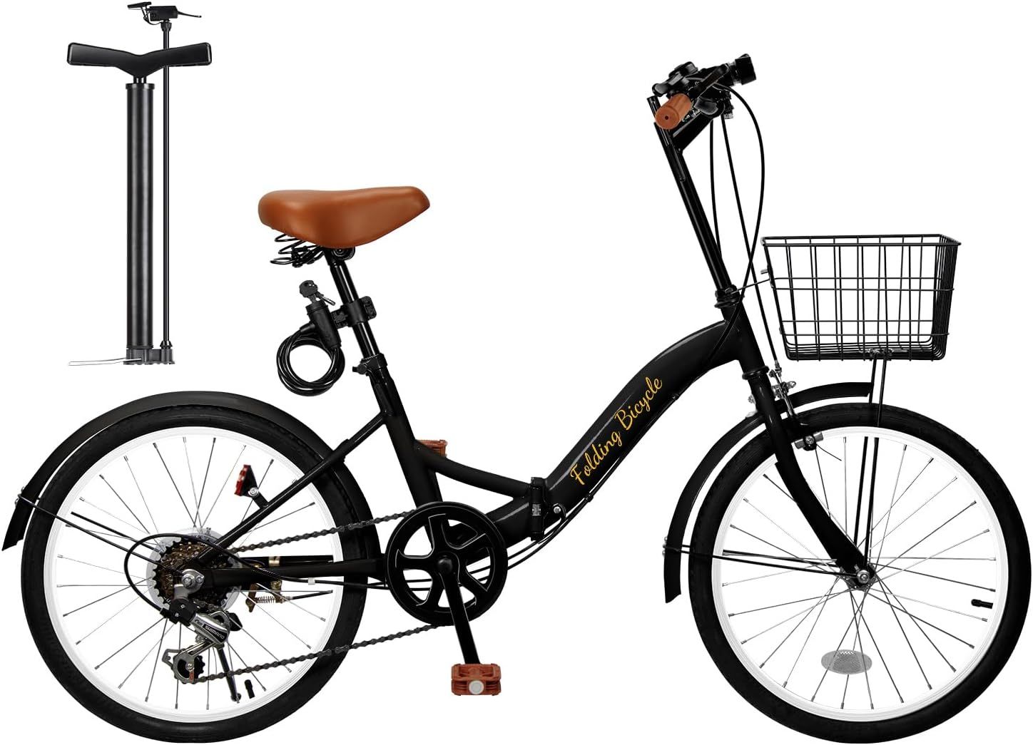 Mixiu 折畳み自転車 20インチ 軽量 素早く折畳可能 シマノ６段変速 高炭素鋼フレーム ハンドル・サドル高さ調整可能 折り畳み自転車 通勤 通学 折りたたみ自転車 前後泥除け装備 ワイヤーロ