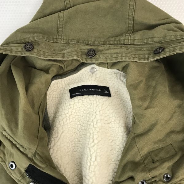 美品　ZARA モッズコート　エコファー　レディース　裏ボア ZARA モッズコート エコファー レディース 裏ボア ミリタリー S