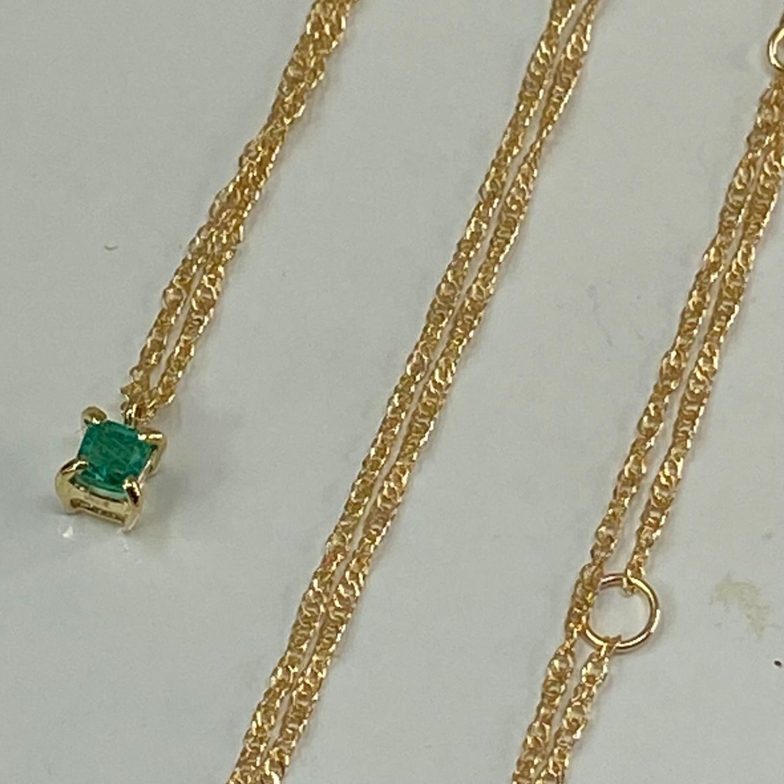 【0.27ctエメラルド】をシンプルに楽しめるネックレス K18YG 0.27ctエメラルド】をシンプルに楽しめるネックレス K18YG
