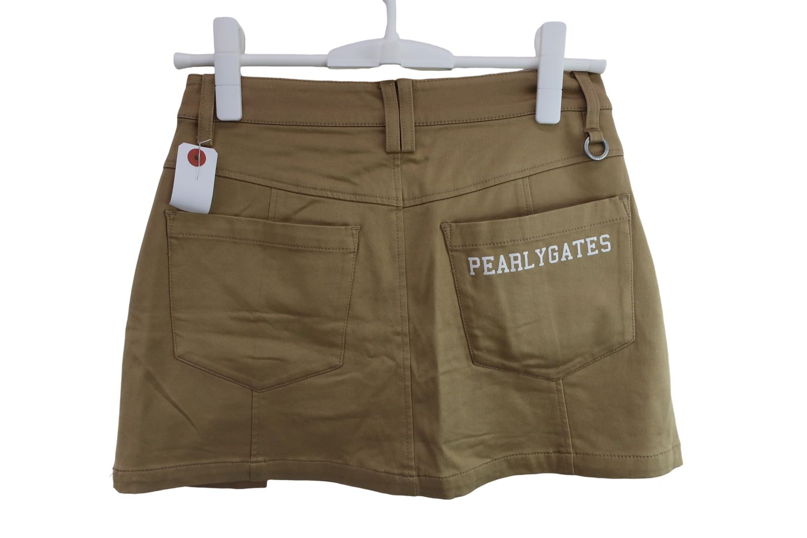 【パーリーゲイツ】レディース ゴルフスカート ベージュ 美品】PEARLY GATES パーリーゲイツ スカート ベージュ×レッド