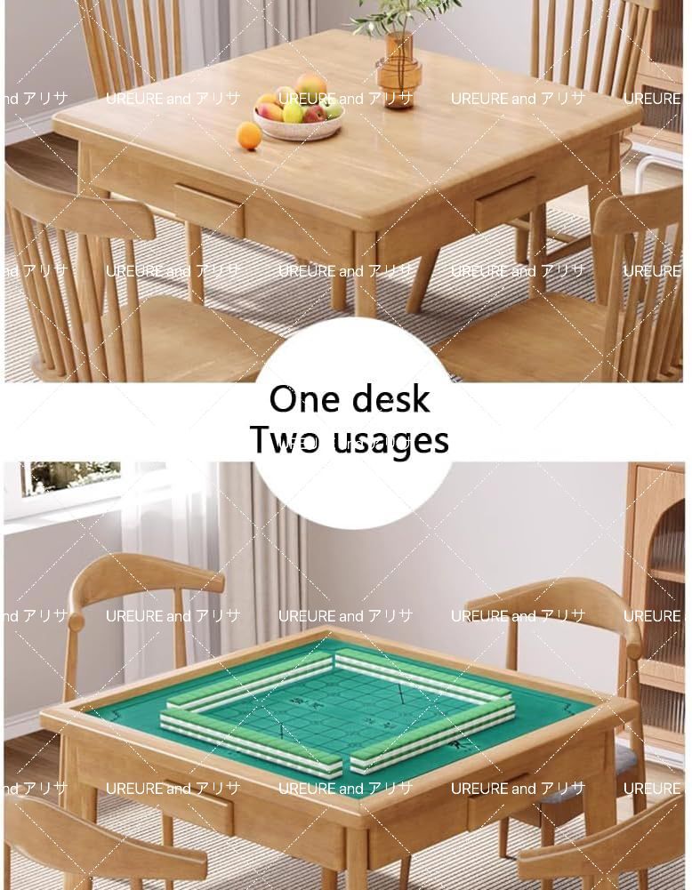 木製テーブル 木製のマジョンテーブル、純粋なウッドスクエアカードテーブル