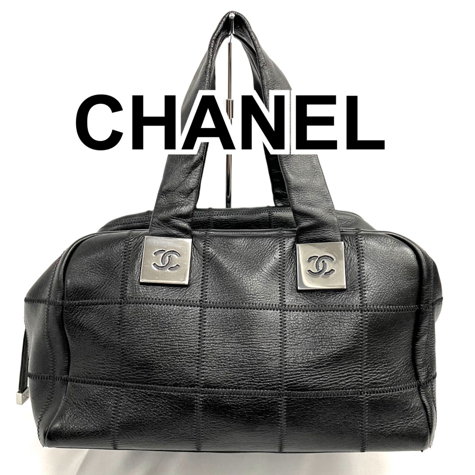 CHANEL シャネル チョコバー レザー ラムスキン ボストンバッグ 