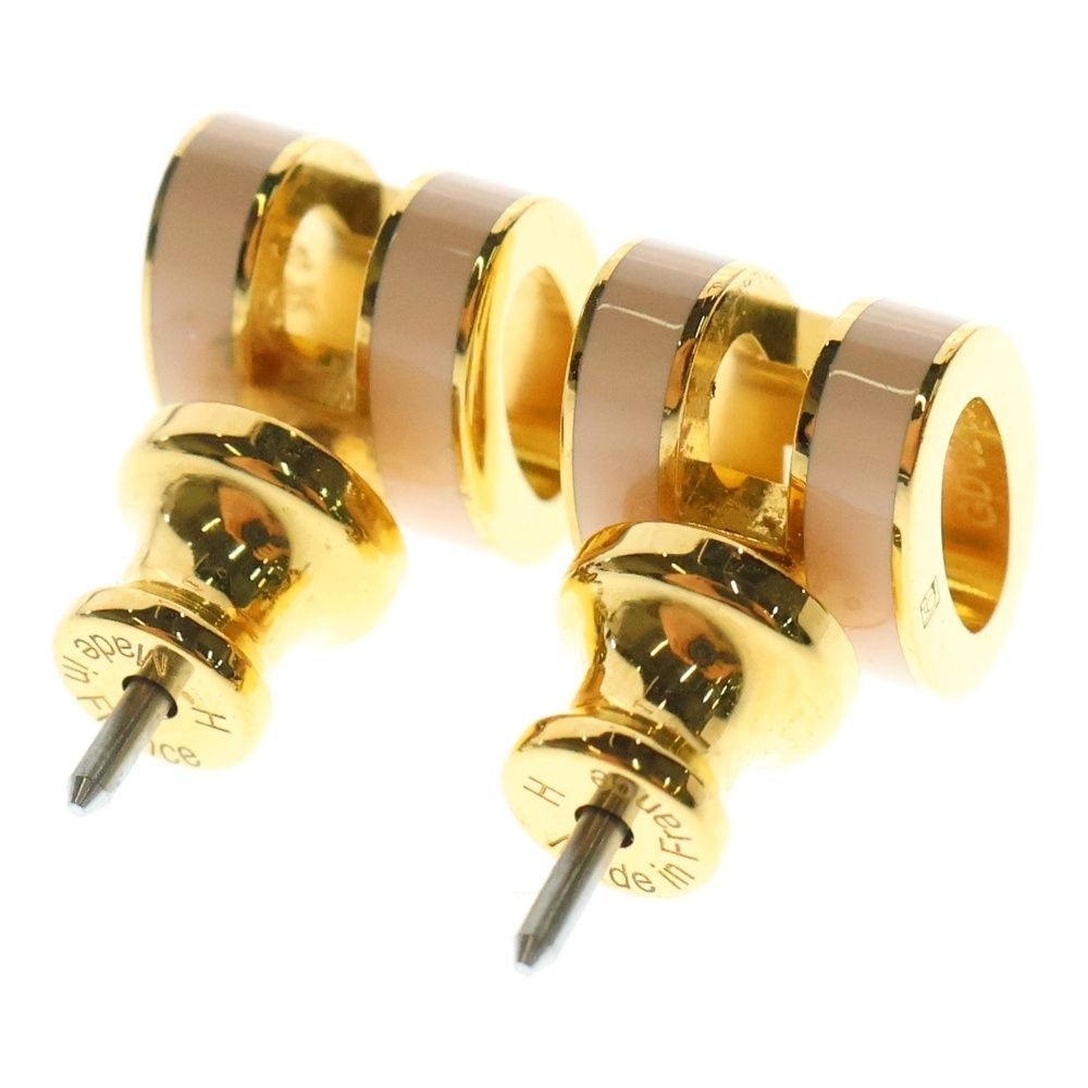 HERMES エルメス ポップアッシュミニ ポップH ピアス ローズドラジェ×ゴールド ピンク GP