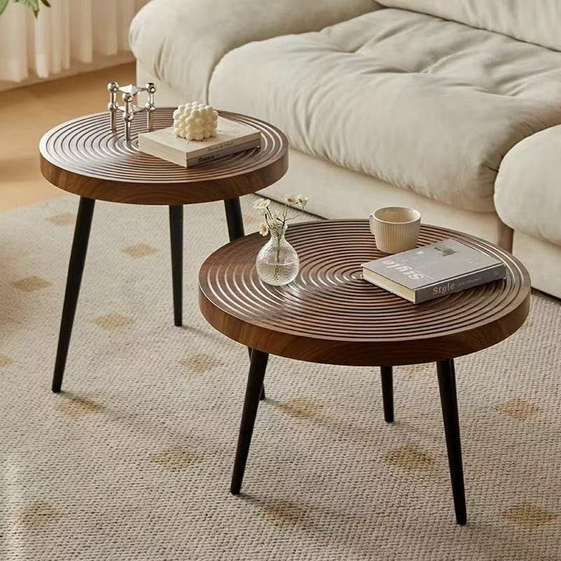 for table living center room round コーヒ マルテーブル ーテーブル 丸 丸 おしゃれ ローテーブル 円形 ネストテーブル 2個セット大 直径60cm VEEZHA 小 直径50cm MARWIL-DEMENAGEMENTS_CH