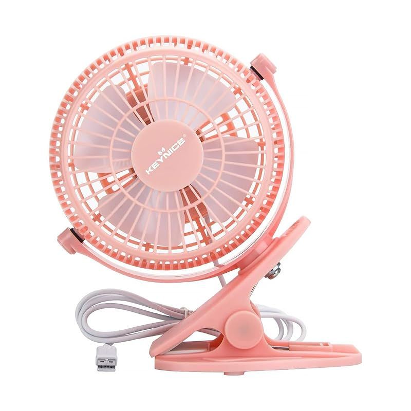 Keynice USB扇風機 卓上 u0026 クリップ型 静音 ミニ扇風機 風量2段階調節 360度角度調整 ４枚羽根 USBファン 0