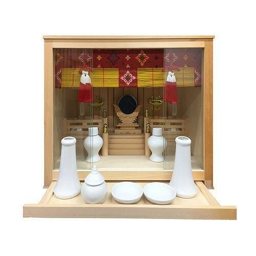 5営業日で発送 静岡木工 神棚の里 箱宮神棚セット 皐月 13号 神具セット付き 1672258