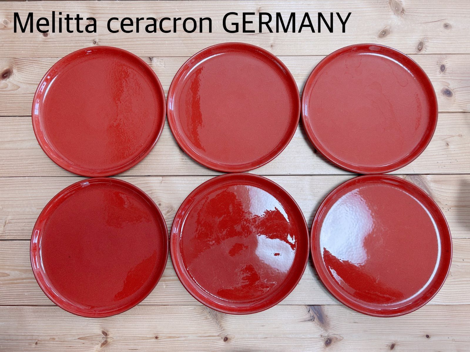 Melitta ceracron メリタ セラクロン 18.5cmプレート レッド 6枚
