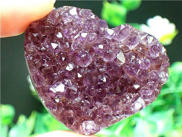 AAA級家庭円満◇天然ハート型アメジスト原石YT2G3/284G34C