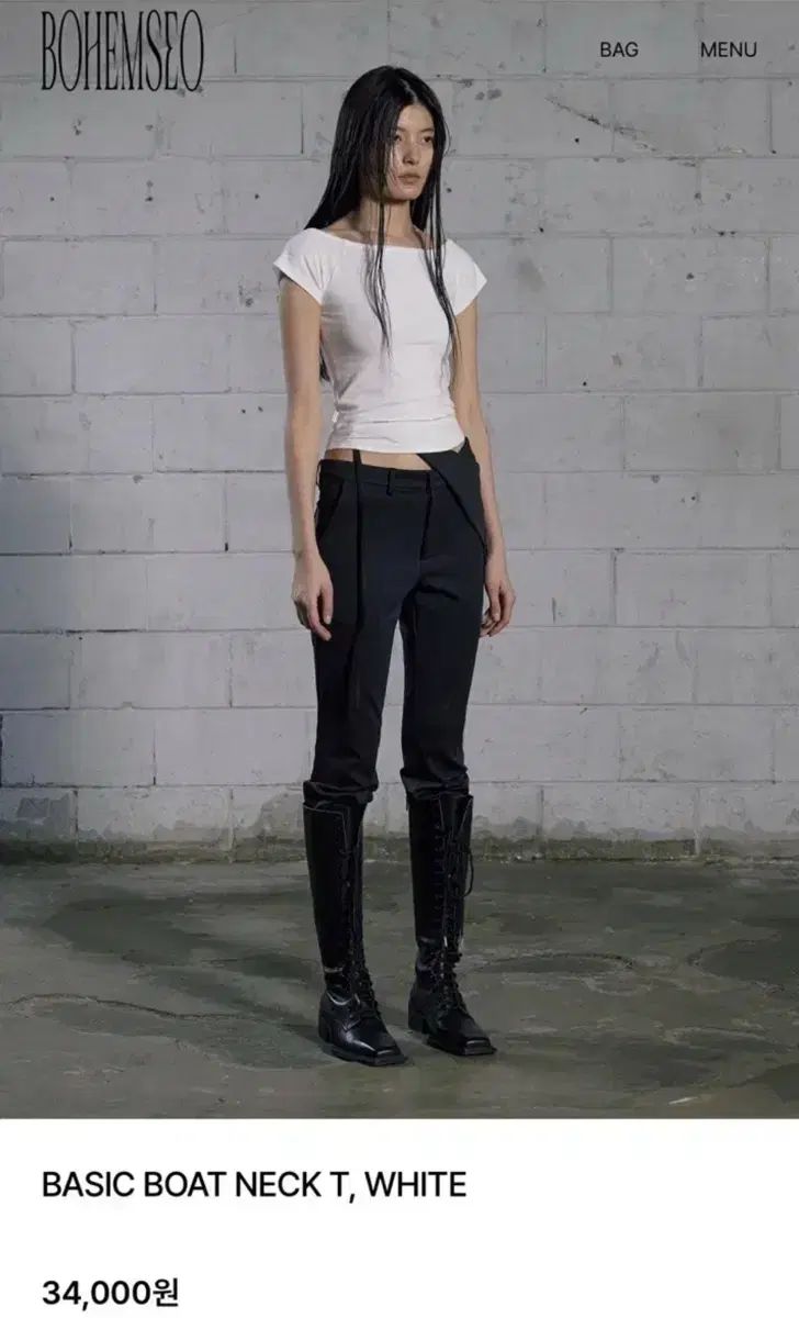 【BOHEMIAN SEOUL】[25SS] BASIC BOAT NECK T [正規品] T-シャツ ボヘミアン ソウル ベーシック ボートネック Tシャツ BASIC BOAT