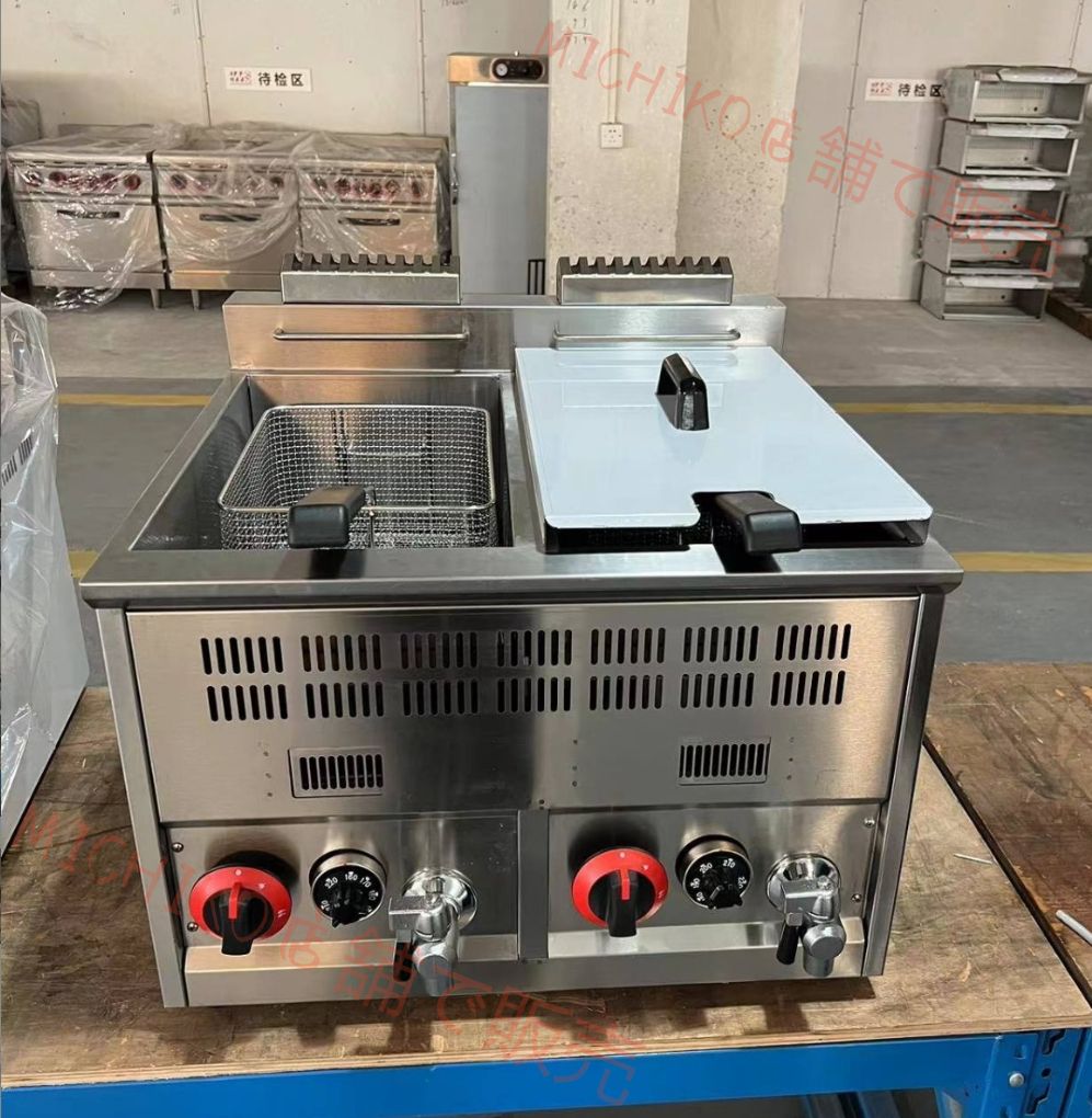 業務用 1槽 ガスフライヤー 卓上型 28リットル 揚げ物天ぷら LPガス式