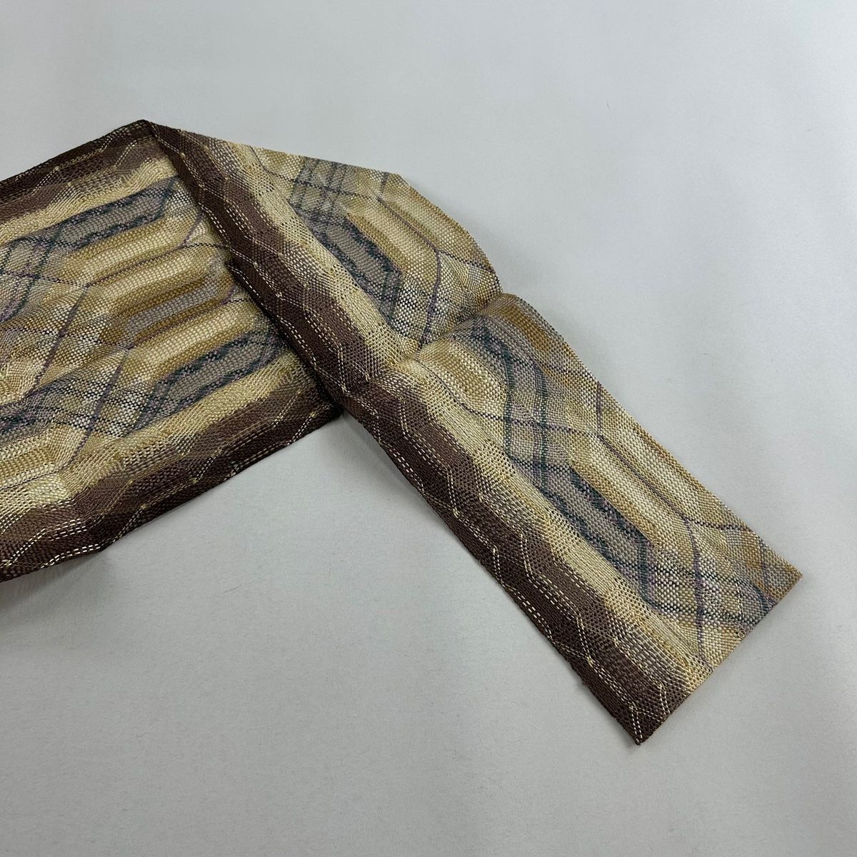 正絹　全通袋帯　《花唐草　鹿の縞》 正絹 全通袋帯 《花唐草 鹿の縞》