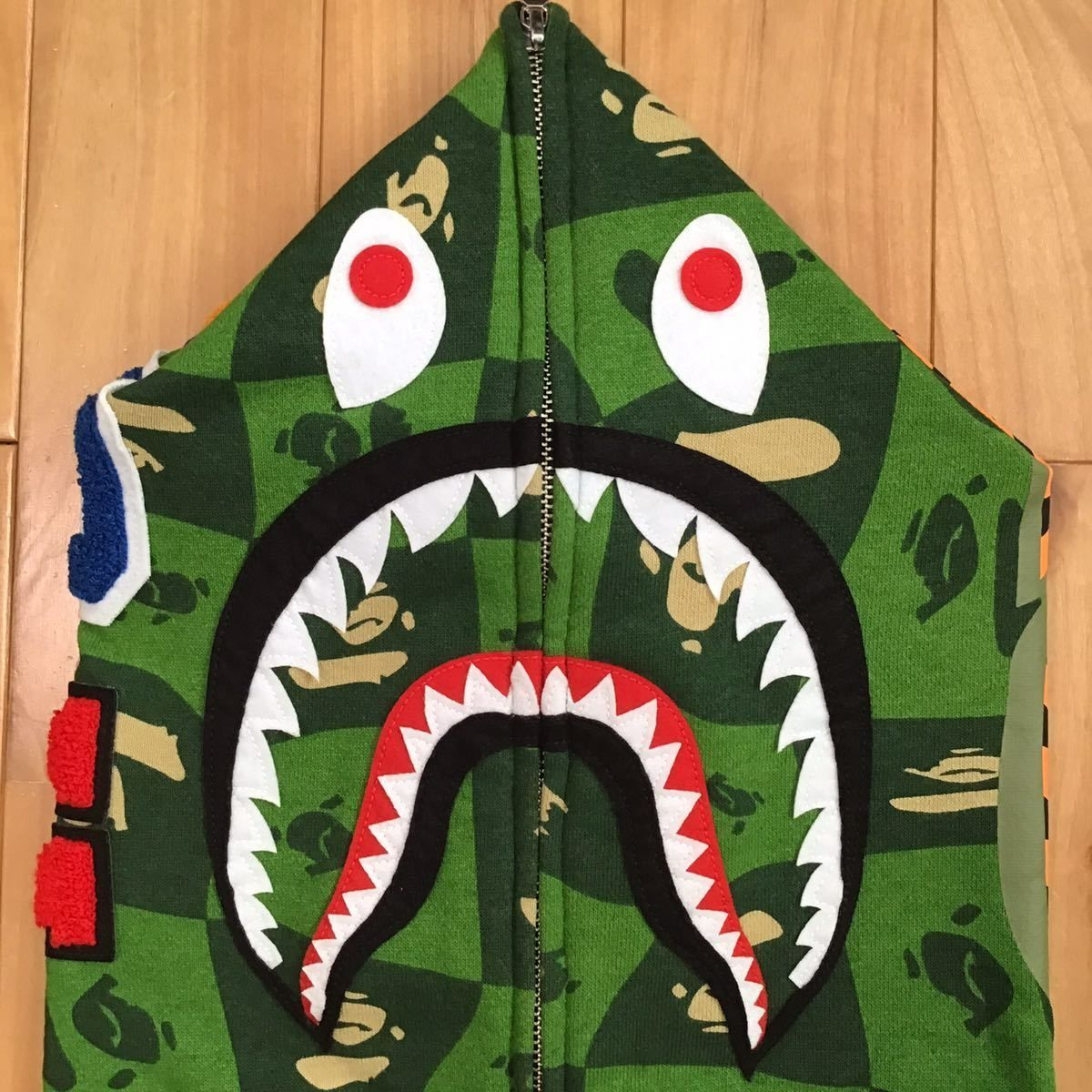 ☆XL☆ BAPE FACE LOGO シャーク パーカー a bathing ape shark full