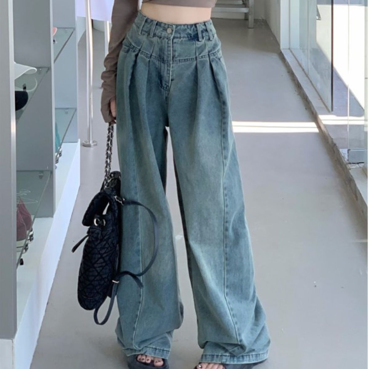ワイドパンツ デニム デニムパンツ バギー レディース ワイド