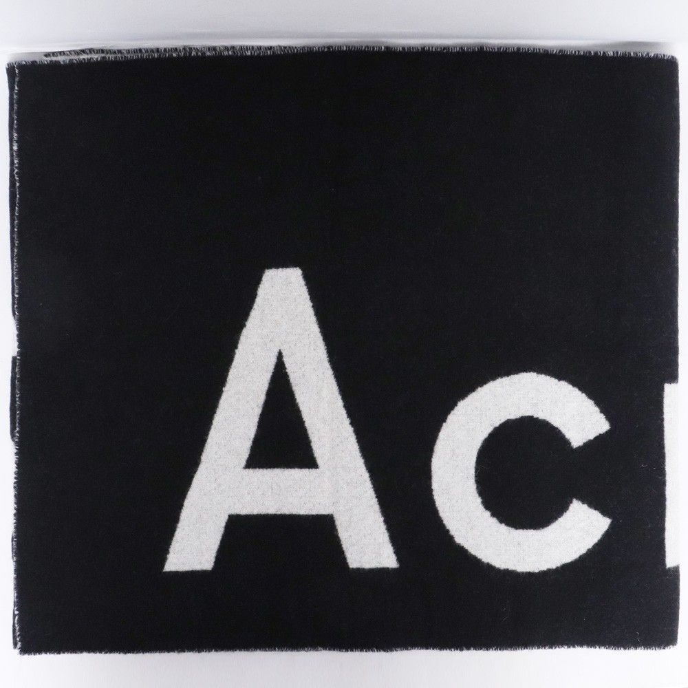 ACNE STUDIOS ロゴジャカードスカーフ マフラー ブラック - メルカリ