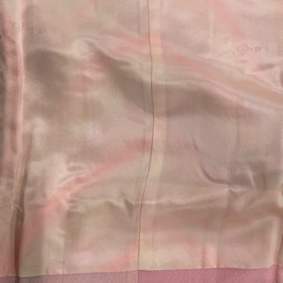 【ちどりや】美品　正絹　道行コート　袷　被布衿 鈴乃屋扱い 身丈90cm/裄63.5cm　霞風暈し 淡青灰系 しつけ付 本郷大田子染め 落款有　I22