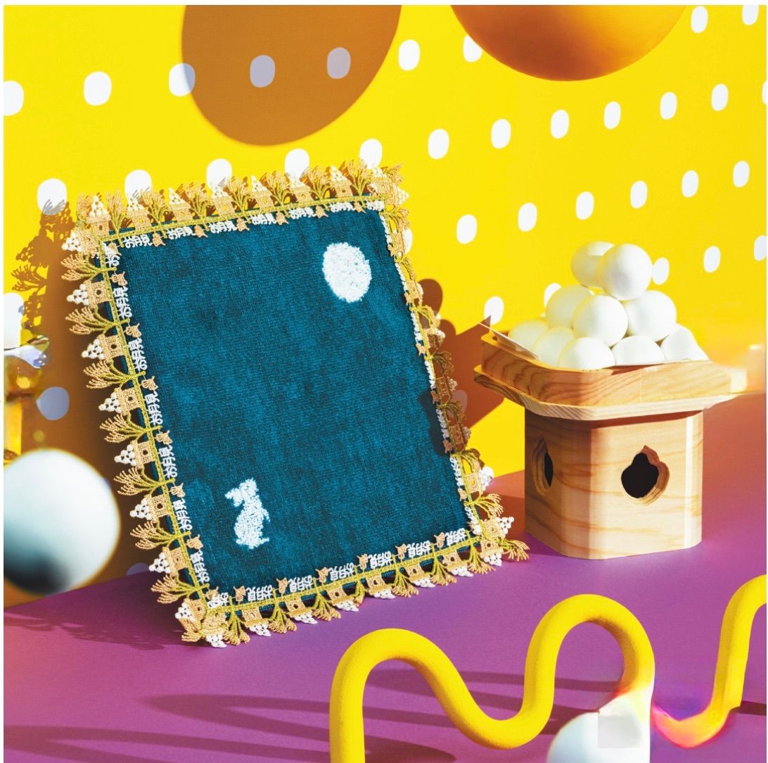 近沢レース 笑う門には福来る タオルハンカチ 3色 3枚セット 近沢