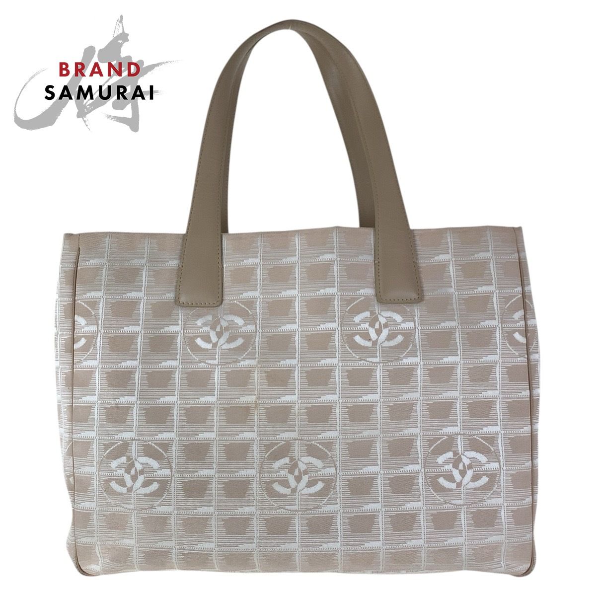 美品 CHANEL シャネル ニュートラベルライン ベージュ シルバー金具 