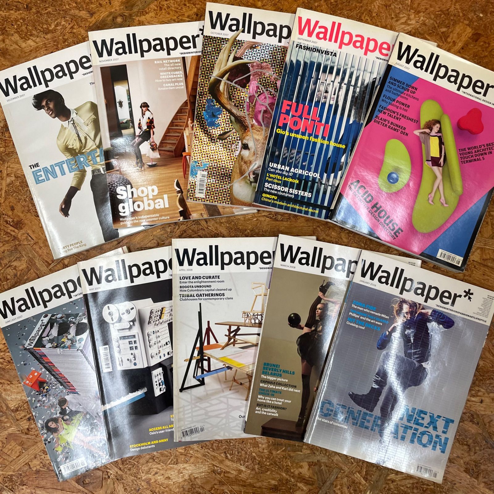 10冊セット Wallpaper 2007~2008年 海外マガジン イギリス UK 洋書 雑誌 インテリア ライフ