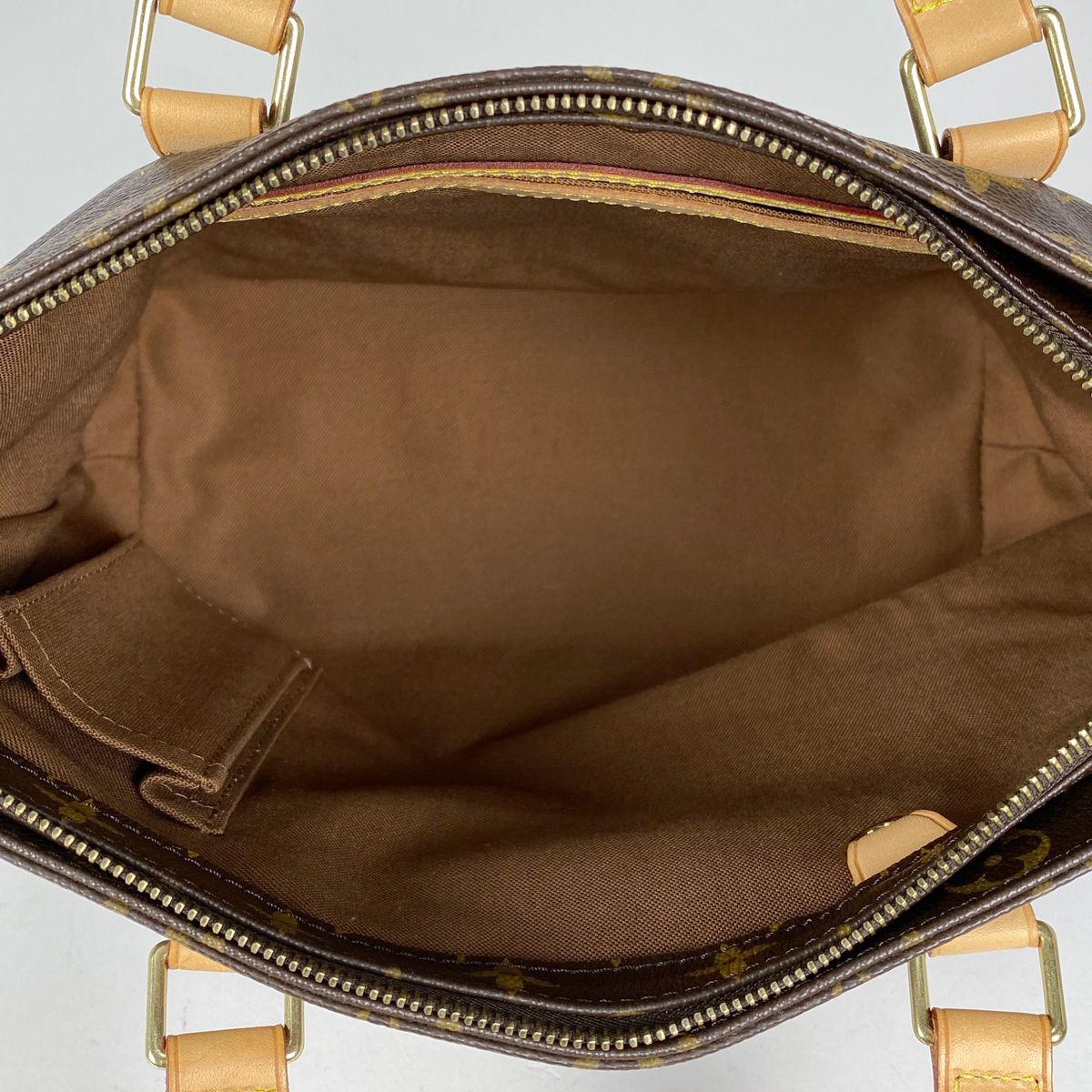 ルイヴィトン カバ トートバッグ モノグラム 肩掛け ファスナー 中古