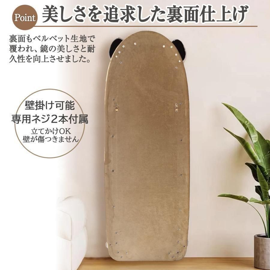全身鏡 韓国風 クマ 可愛い 160x60 ビロードフレーム グレー 2208 全身鏡 韓国風 クマ 可愛い 160x60 ビロードフレーム グレー 2208