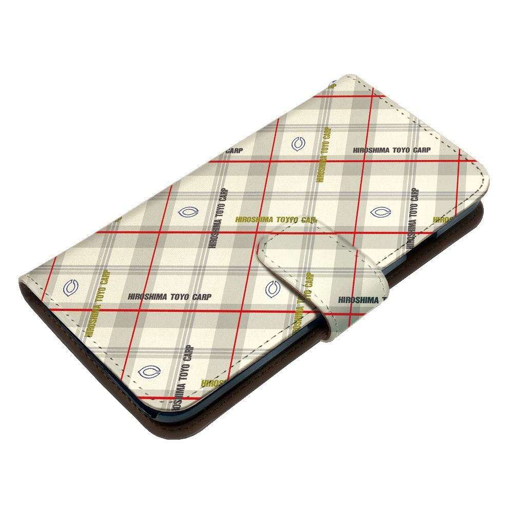 広島東洋カープ 正規品 Pixel 9 Pro XL ケース 手帳型 スマホケース [デザイン:41.タータンチェック(iv)/マグネットハンドあり] カープ坊や グッズ