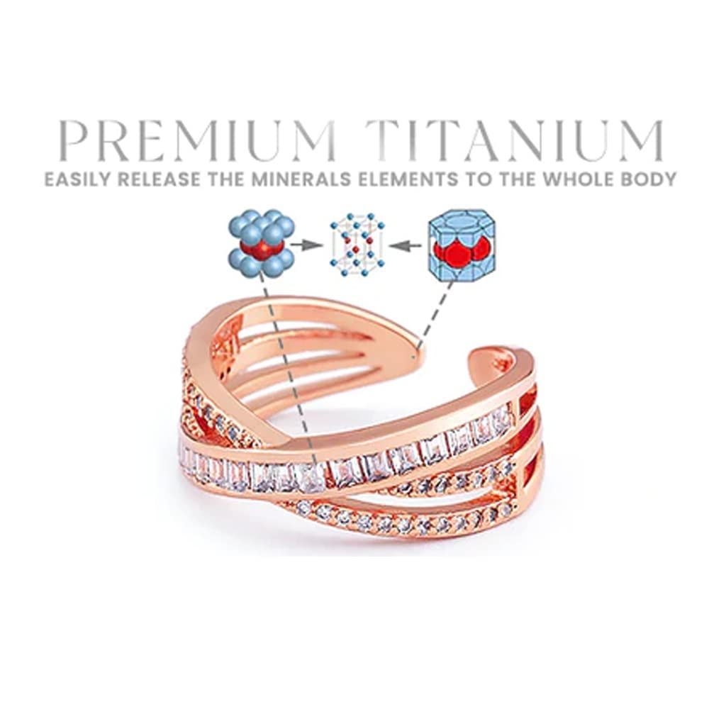 数量 Moeva 美しいボティラインに Adjustable Ring Minimalist Fidget Zirconium クロス型指輪 Open A