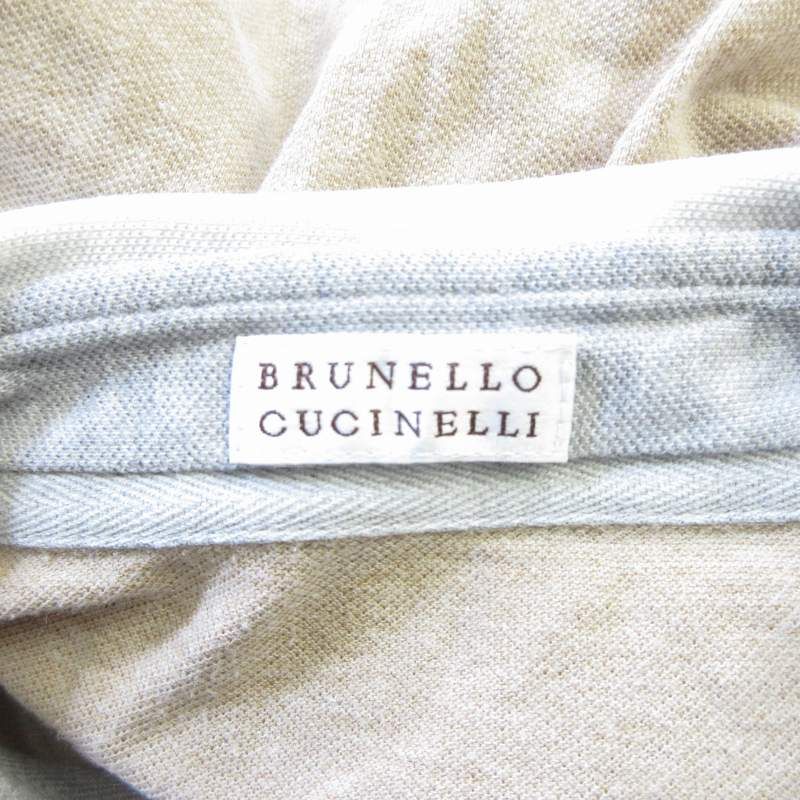 美品 ブルネロクチネリ 高級コットンポロシャツ 半袖 ベージュ イタリア製 BRUNELLO CUCINELLI - 【中古】ブルネロクチネリ Brunello