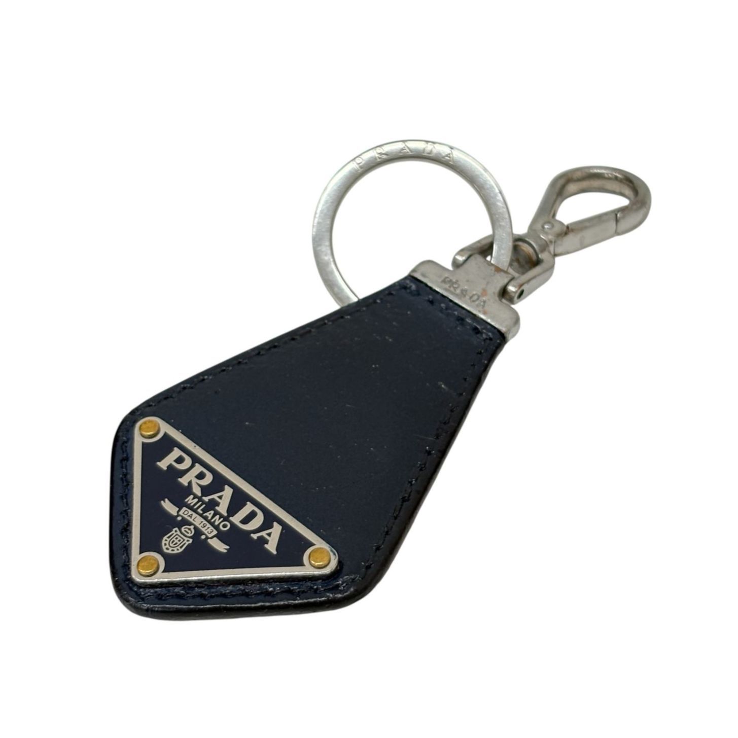 PRADA 紺レザー キーホルダー PRADA レザーキーホルダー ネイビー ネイビー（紺）系 PRADA