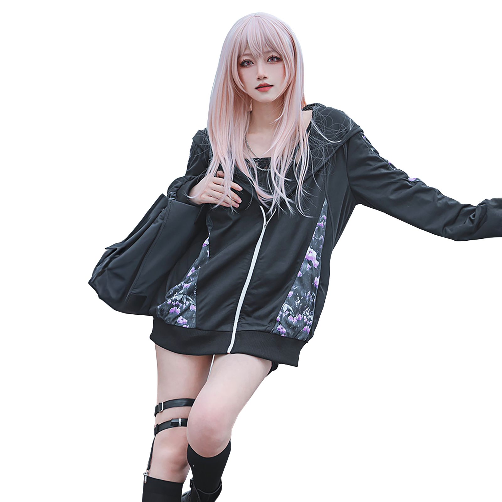 お値下げ中!】アイドル 衣装 紫 フリル 可愛い お手製 アイドル衣装 フリル