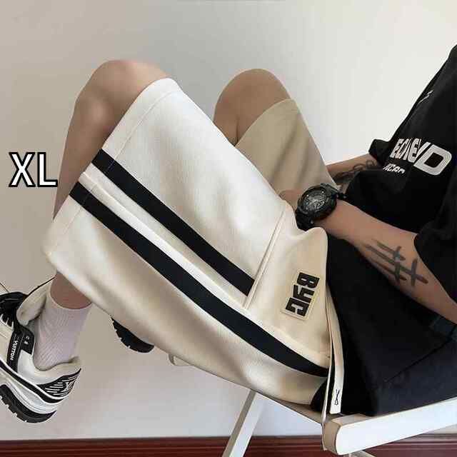 [XL]メンズ  服  シンプル ファッション オシャレ 大人 かっこいい 大きいサイズ ストリート 紳士服 ストライプパンツ 夏 ファッション アメリカン レーベル 五分丈 パンツ ゆったり カジュアル スポーツ