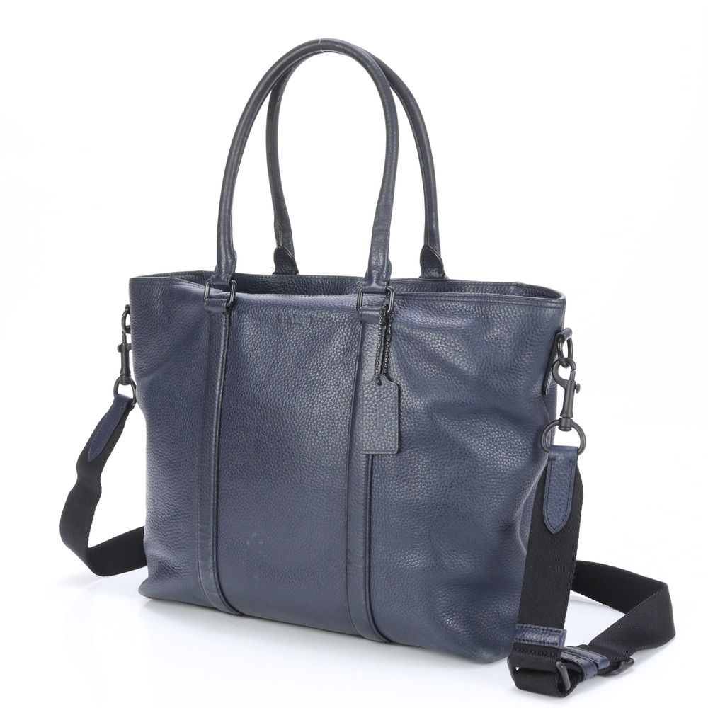 A4可 美品 コーチ レザー ビジネスバッグ メトロポリタン ロコ型押し 紺 A4可 美品 コーチ レザー ビジネスバッグ メトロポリタン ロコ型押し