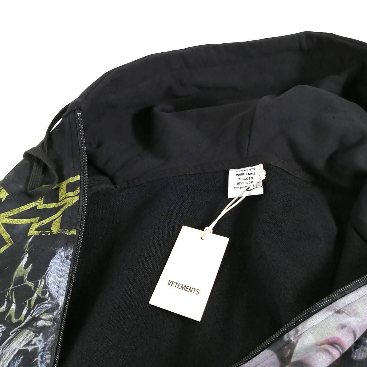 未使用】XSサイズ VETEMENTS 再構築ジップパーカー / KISS タイタニック ZIP-UP HOODIE BLACK ヴェトモン パーカー  (#D-14) - メルカリ