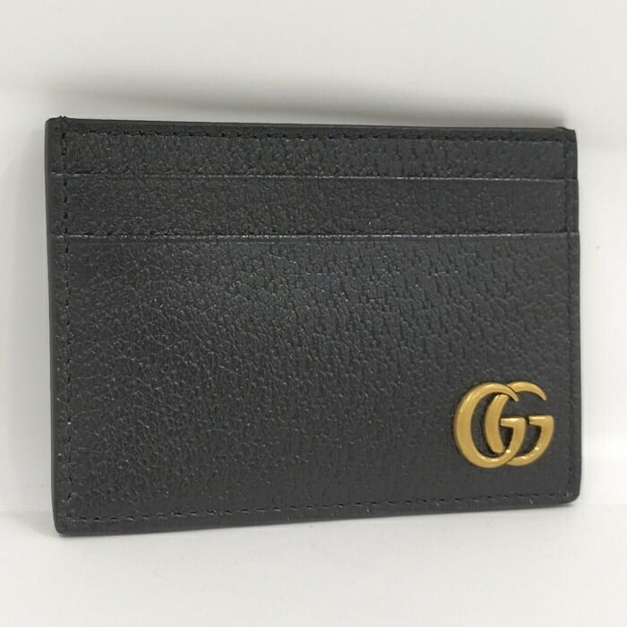 GUCCI カードケース マネークリップ GGマーモント レザー ブラック 436022