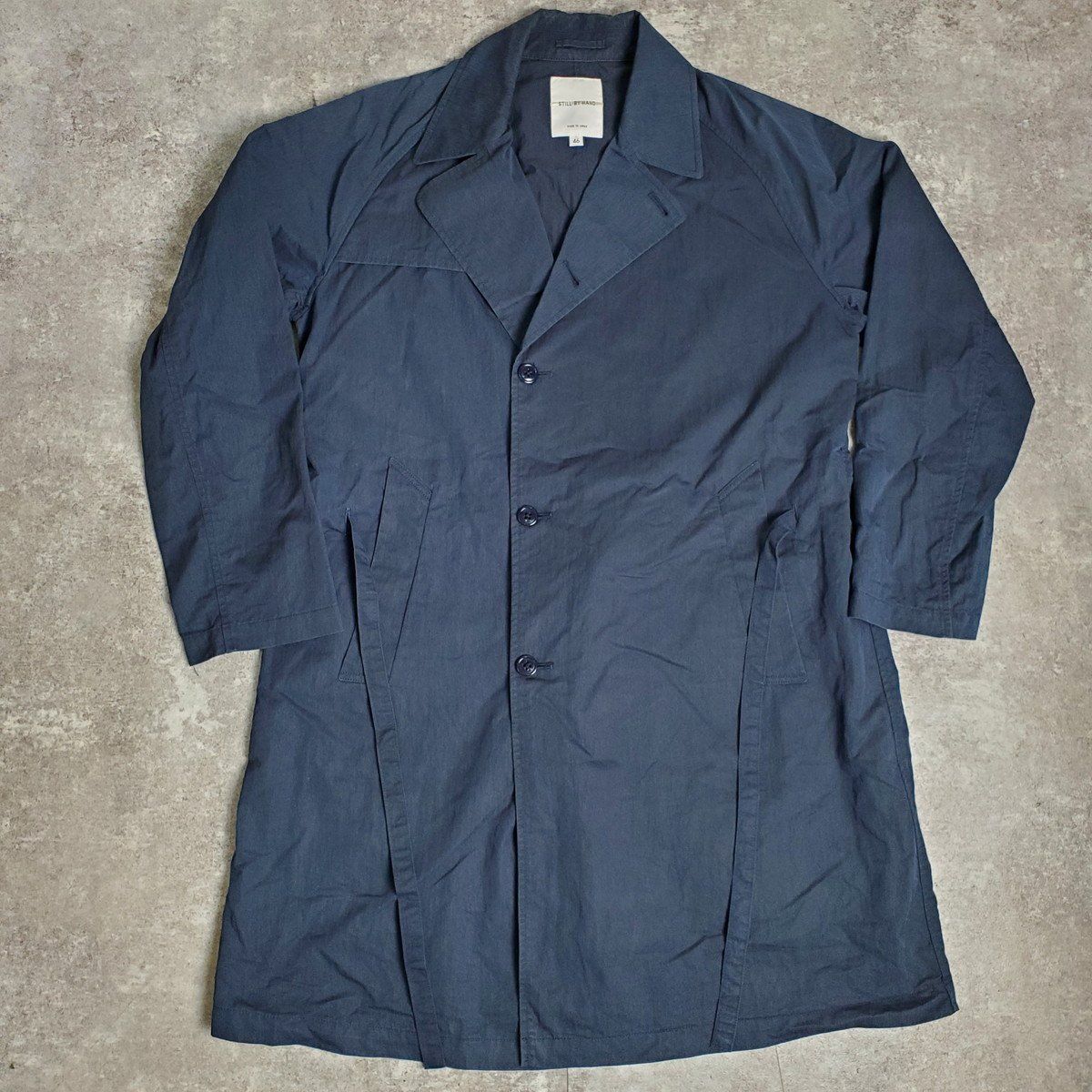 STILL BY HAND スティルバイハンド ネイビー コットン ナイロン 日本製 トレンチコート ハーフコート