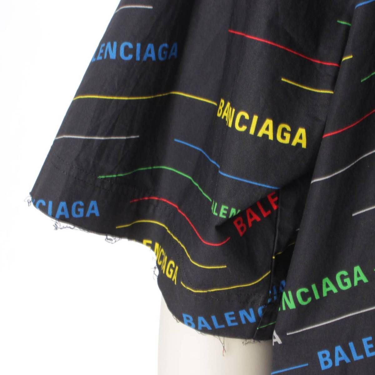 バレンシアガ】Balenciaga メンズ 19SS ロゴ 半袖 シャツ バレンシアガ】Balenciaga メンズ 19SS ロゴ 半袖 シャツ