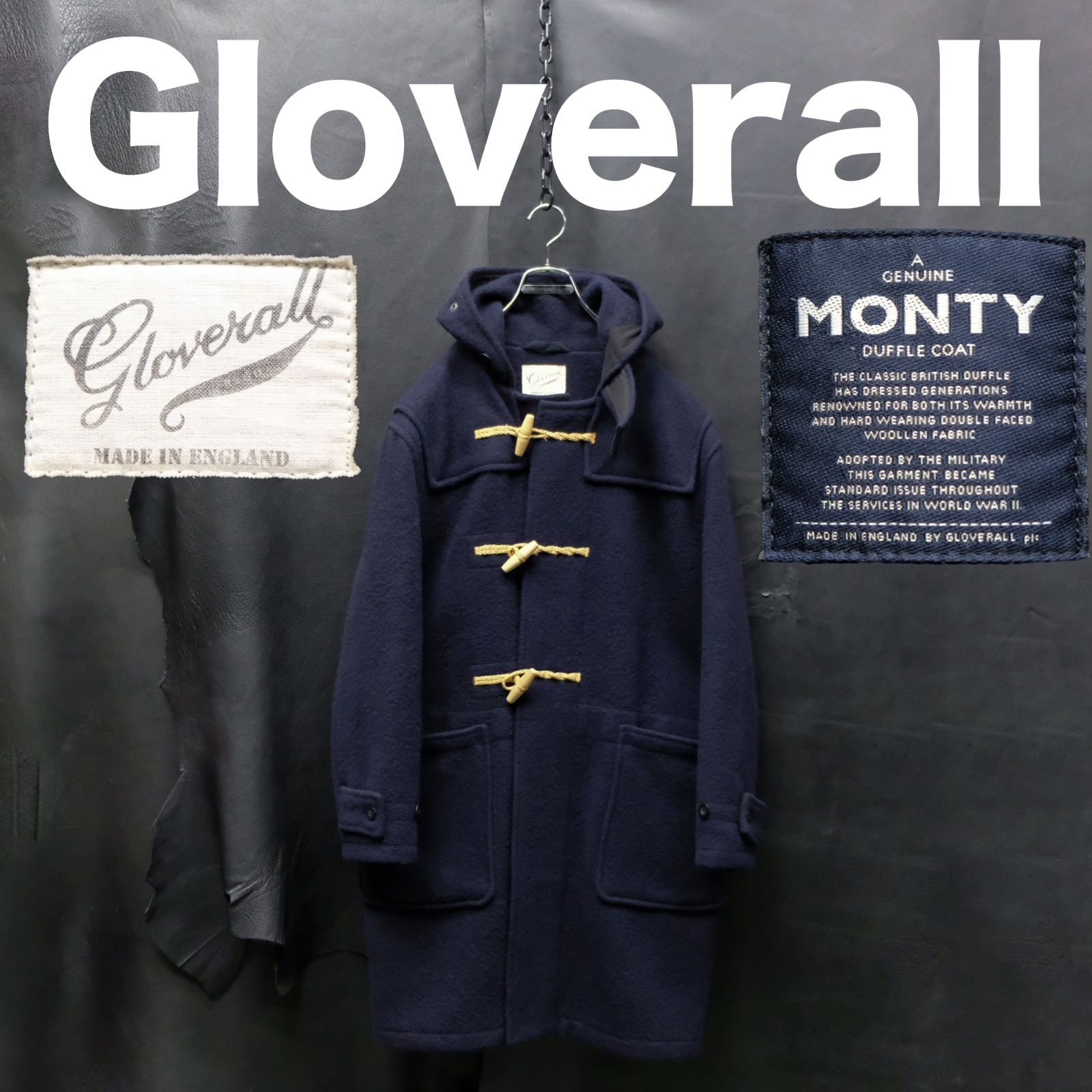 英国製 Gloverall MONTY ダッフルコート モンティ Mサイズ ネイビー グローバーオール イングランド製 復刻初期タグ