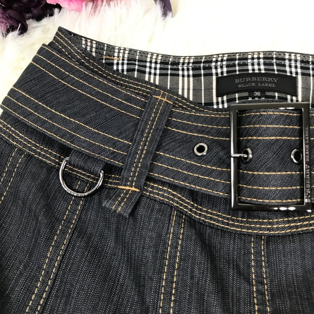 美品 バーバリーブラックレーベル デニムスカート 36インチ 美品 バーバリーブラックレーベル デニムスカート 36インチ