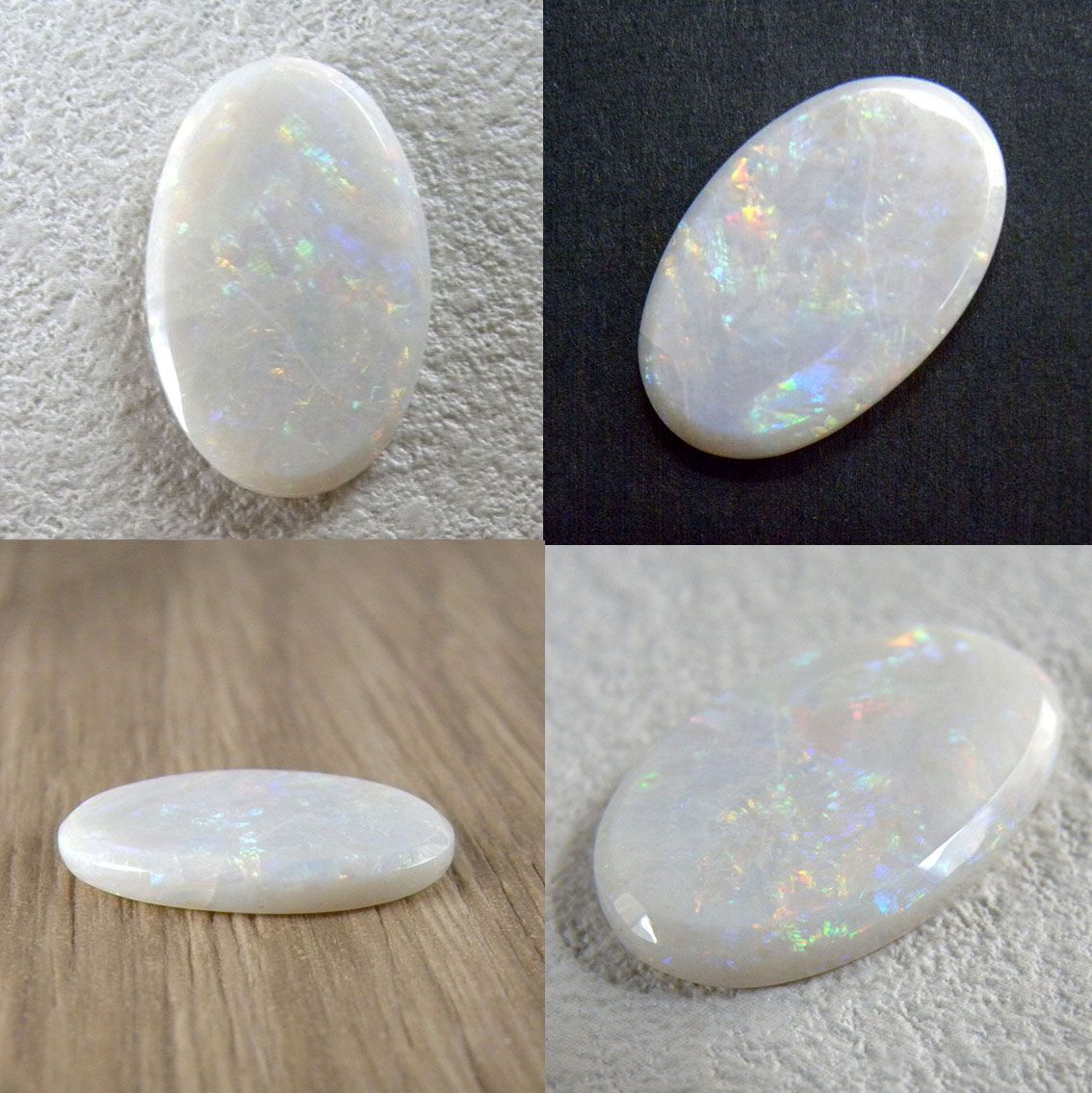 ホワイトオパール 8.107ct ルース ソーティングメモ オーバル 遊色効果 プレシャスオパール 一個 材料 素材 天然石 パーツ NEXPOTALLINN_EU